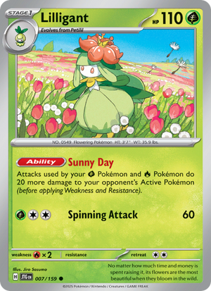 JTG Journey Together 007/190 Lilligant (Common - reverse)