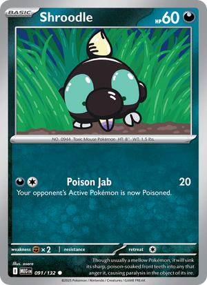 MEG Mega Evolution 091/188 Shroodle (Common - reverse)