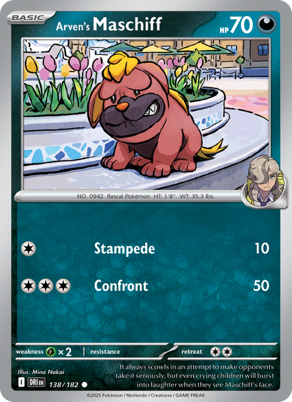DRI Destined Rivals 138/244 Arven's Maschiff (Common - reverse)