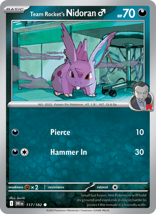 DRI Destined Rivals 117/244 Team Rocket's Nidoran♂ (Common - reverse)