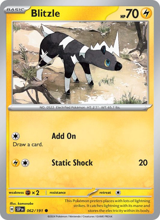 SSP Surging Sparks 062/252 Blitzle (Common - reverse)