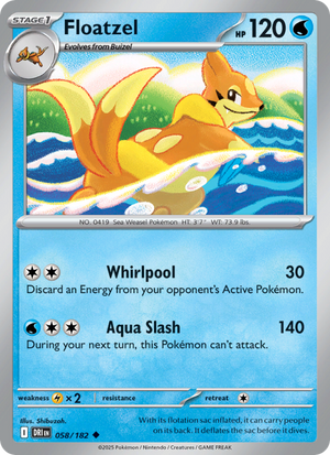 DRI Destined Rivals 058/244 Floatzel (Uncommon - reverse)