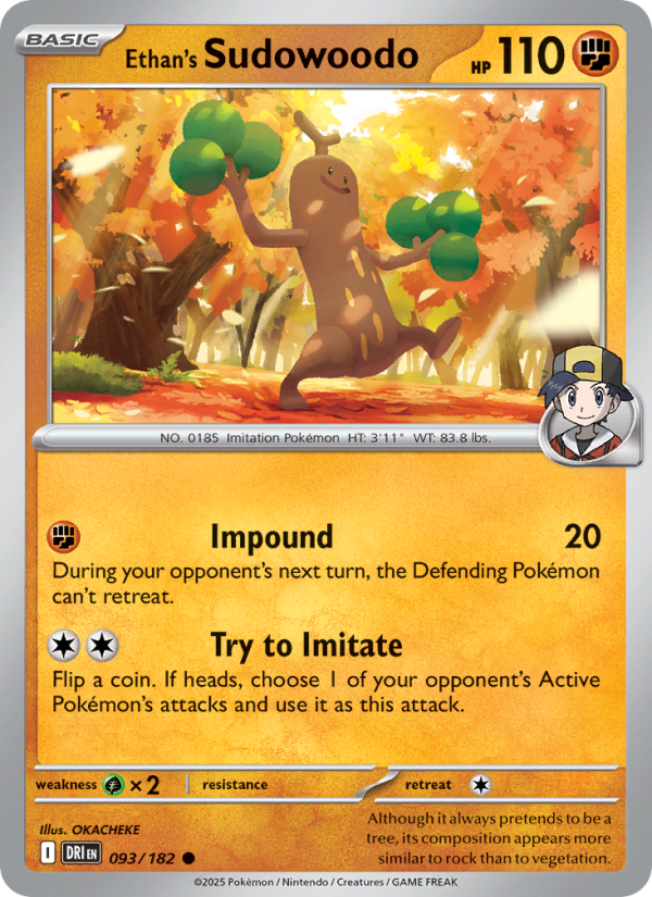 DRI Destined Rivals 093/244 Ethan's Sudowoodo (Common - normal)
