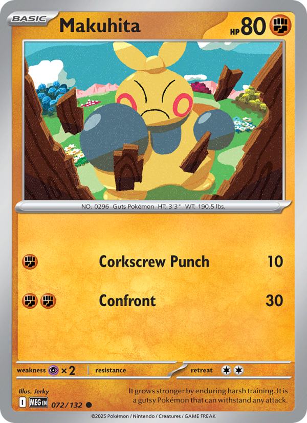 MEG Mega Evolution 072/188 Makuhita (Common - reverse)
