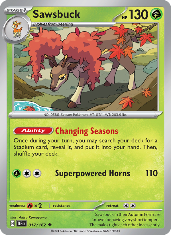 TEF Temporal Forces 017/218 Sawsbuck (Uncommon - normal)