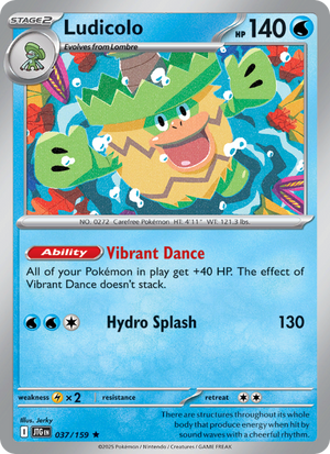 JTG Journey Together 037/190 Ludicolo (Rare - reverse)