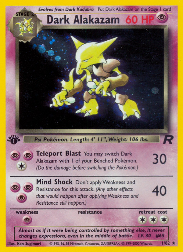 RO Team Rocket 1/83 Dark Alakazam (Rare - holo)