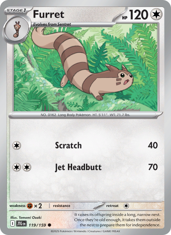 JTG Journey Together 119/190 Furret (Common - reverse)