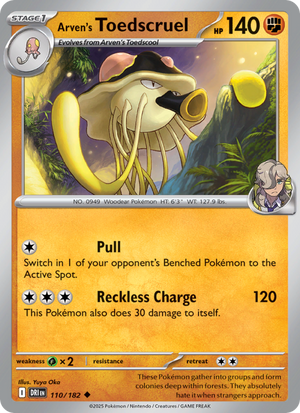 DRI Destined Rivals 110/244 Arven's Toedscruel (Uncommon - normal)