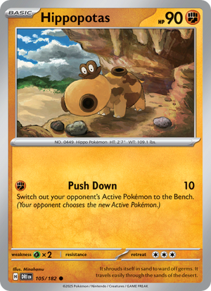 DRI Destined Rivals 105/244 Hippopotas (Common - reverse)