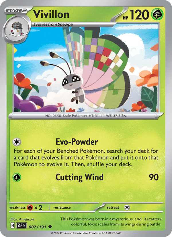 SSP Surging Sparks 007/252 Vivillon (Uncommon - normal)