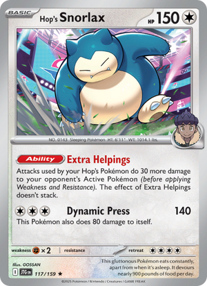 JTG Journey Together 117/190 Hop's Snorlax (Rare - reverse)