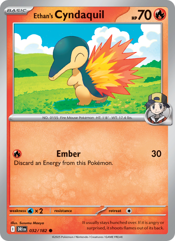DRI Destined Rivals 032/244 Ethan's Cyndaquil (Common - reverse)