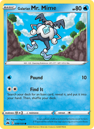CRZ Crown Zenith 030/230 Galarian Mr. Mime (Common - reverse)