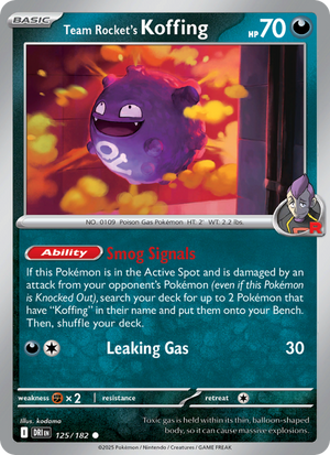DRI Destined Rivals 125/244 Team Rocket's Koffing (Common - reverse)