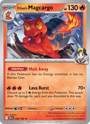 DRI Destined Rivals 036/244 Ethan's Magcargo (Rare - holo)