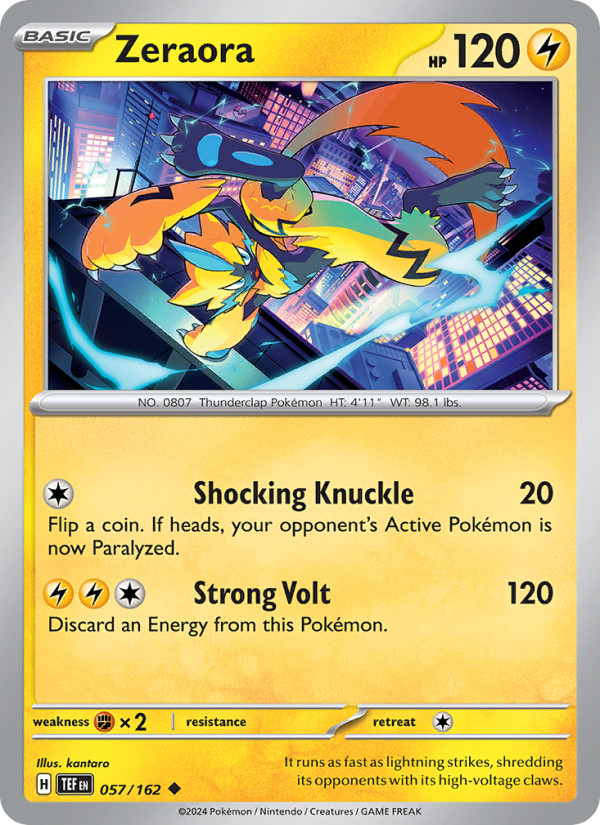 TEF Temporal Forces 057/218 Zeraora (Uncommon - normal)