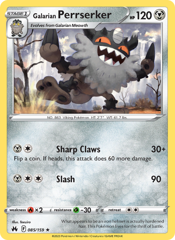CRZ Crown Zenith 085/230 Galarian Perrserker (Rare - normal)