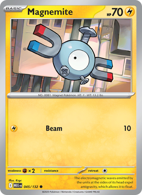 MEG Mega Evolution 045/188 Magnemite (Common - reverse)