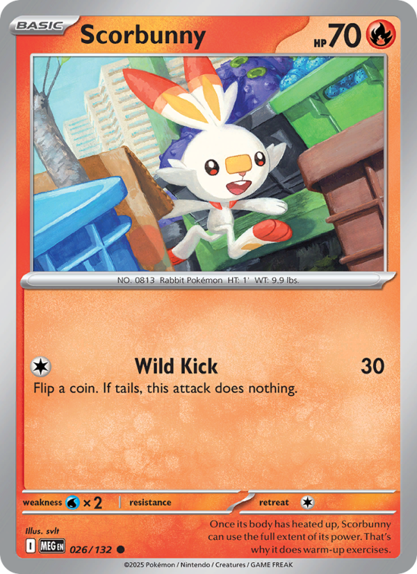 MEG Mega Evolution 026/188 Scorbunny (Common - reverse)