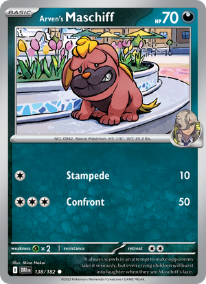 DRI Destined Rivals 138/244 Arven's Maschiff (Common - normal)