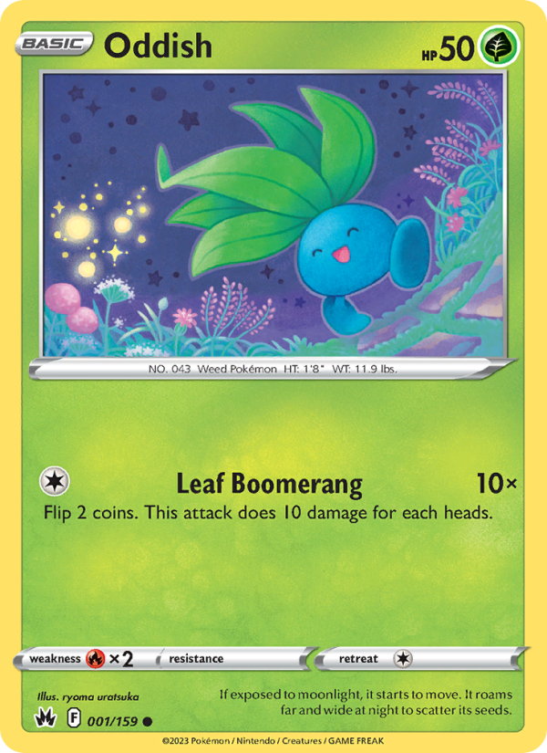 CRZ Crown Zenith 001/230 Oddish (Common - reverse)