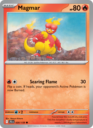 JTG Journey Together 020/190 Magmar (Common - reverse)