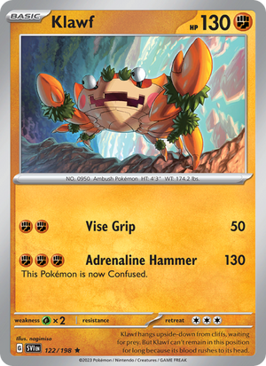 SV Scarlet & Violet 122/258 Klawf (Rare - holo)