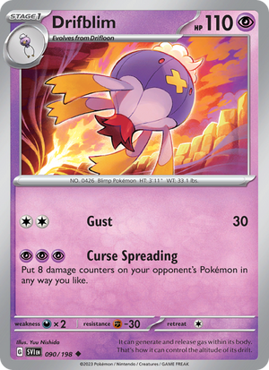 SV Scarlet & Violet 090/258 Drifblim (Uncommon - reverse)