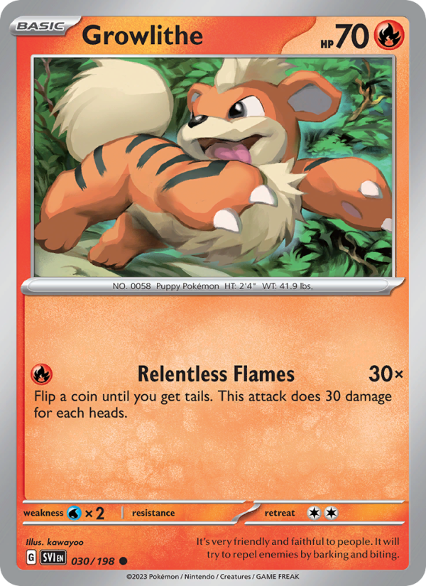 SV Scarlet & Violet 030/258 Growlithe (Common - reverse)