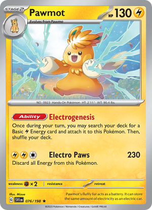 SV Scarlet & Violet 076/258 Pawmot (Rare - holo)