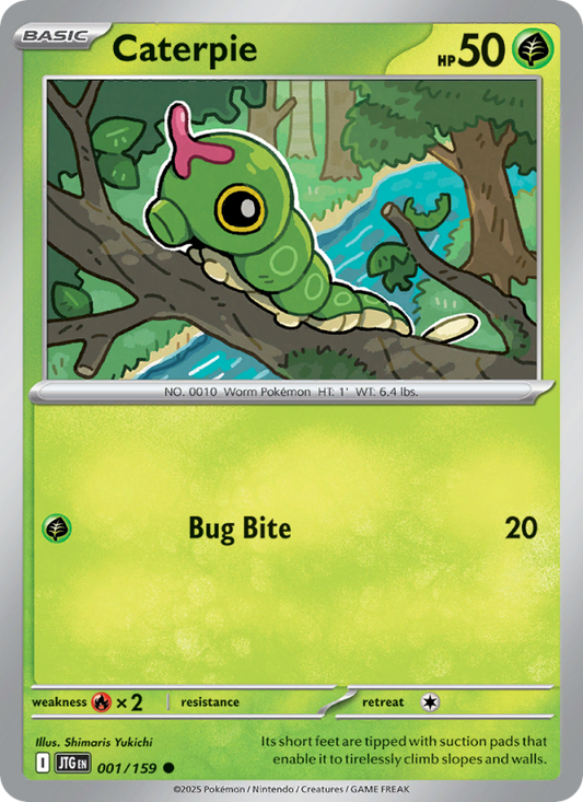 JTG Journey Together 001/190 Caterpie (Common - reverse)
