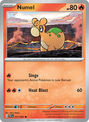 PAF Paldean Fates 011/245 Numel (Common - reverse)