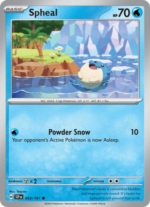 SSP Surging Sparks 043/252 Spheal (Common - reverse)