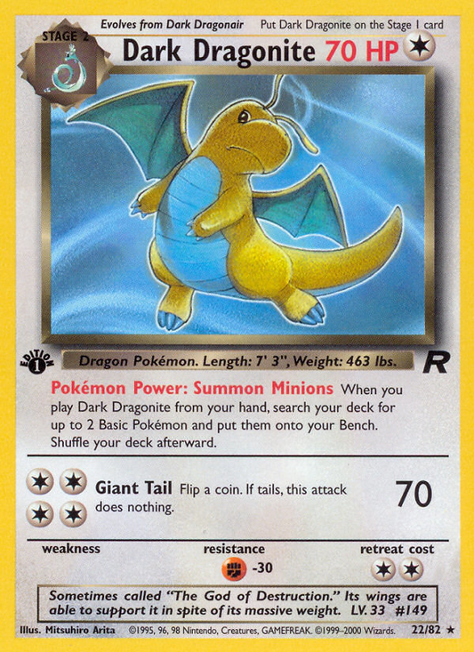 RO Team Rocket 22/83 Dark Dragonite (Rare - normal-1st-edition)