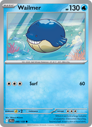 JTG Journey Together 040/190 Wailmer (Common - reverse)