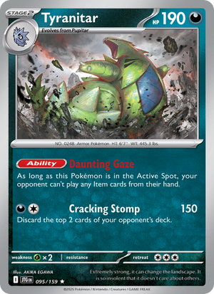 JTG Journey Together 095/190 Tyranitar (Rare - reverse)