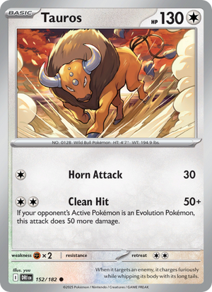 DRI Destined Rivals 152/244 Tauros (Common - reverse)