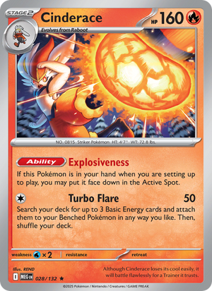 MEG Mega Evolution 028/188 Cinderace (Rare - holo)