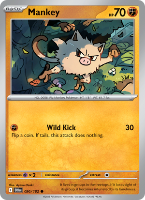 DRI Destined Rivals 090/244 Mankey (Common - reverse)