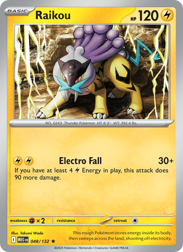 MEG Mega Evolution 048/188 Raikou (Rare - reverse)