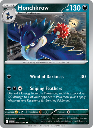 PFL Phantasmal Flames 058/130 Honchkrow (Uncommon - reverse)