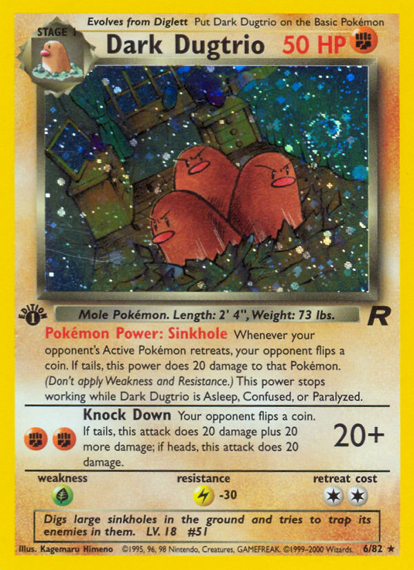 RO Team Rocket 6/83 Dark Dugtrio (Rare - holo)
