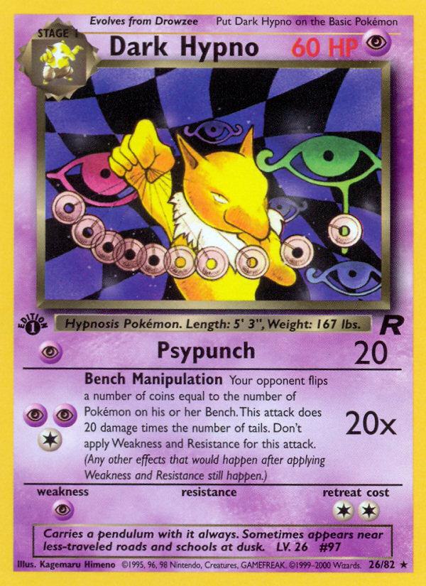 RO Team Rocket 26/83 Dark Hypno (Rare - normal-1st-edition)