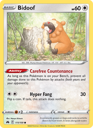 CRZ Crown Zenith 111/230 Bidoof (Common - normal)