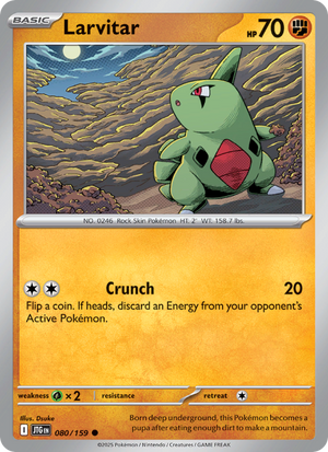 JTG Journey Together 080/190 Larvitar (Common - reverse)