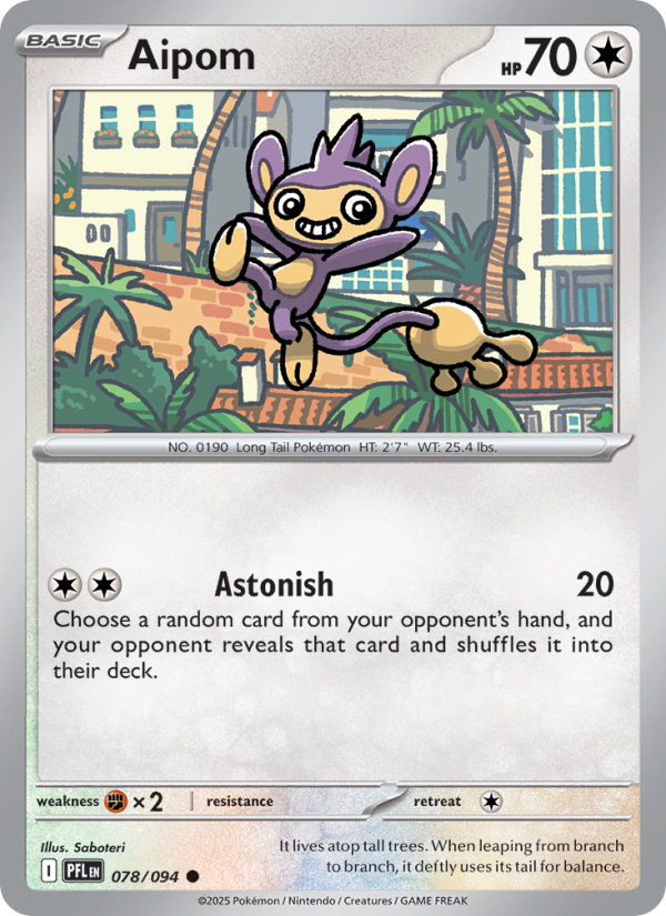 PFL Phantasmal Flames 078/130 Aipom (Common - reverse)