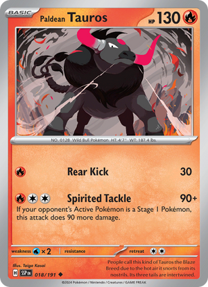 SSP Surging Sparks 018/252 Paldean Tauros (Uncommon - reverse)