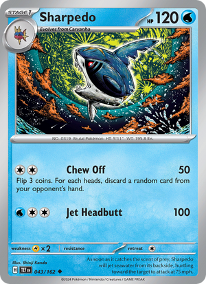 TEF Temporal Forces 043/218 Sharpedo (Uncommon - reverse)