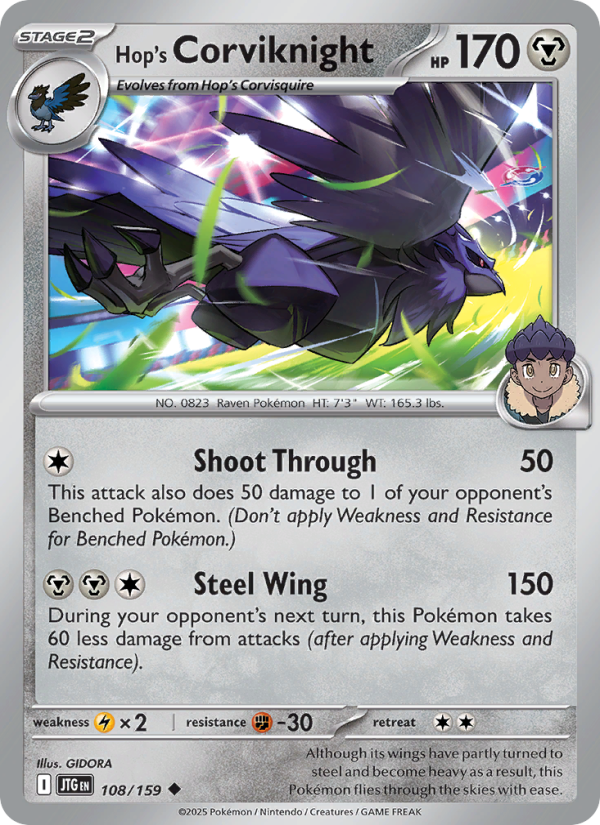 JTG Journey Together 108/190 Hop's Corviknight (Uncommon - normal)